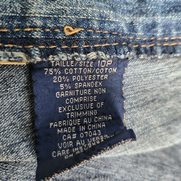 Angels bedazzled Embroidery floral pattern blue jeans Size 10 P. - Picture 7 of 7